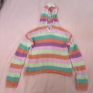 Art Class Pastel Crochet Hoodie